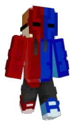 international klein blue and maroon Minecraft skin — Classic model — first worn by Lyexplayz