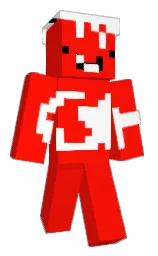 red and white Minecraft skin — Classic model — first worn by RAG52