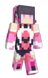 white and brink pink Minecraft skin — Slim model
