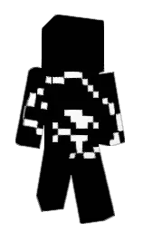 black and white Minecraft skin — Slim model
