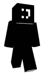 black and white Minecraft skin — Classic model — first worn by Justdaydreaming