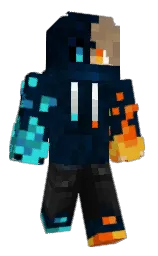 white and blue charcoal Minecraft skin — Classic model