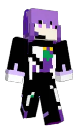 black and lavender Minecraft skin — Classic model