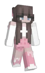 white and dorado Minecraft skin — Slim model — first worn by Chiakira