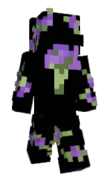 black and fuchsia blue Minecraft skin — Classic model