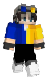 black and white Minecraft skin — Classic model — first worn by Bamfter