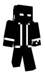black and white Minecraft skin — Classic model