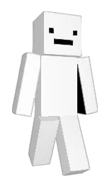 white and black Minecraft skin — Classic model — first worn by IcosphereGuy
