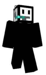 black and white Minecraft skin — Classic model