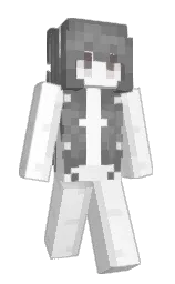 white and mercury Minecraft skin — Slim model — first worn by Pyrodotzip