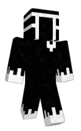 black and white Minecraft skin — Classic model — first worn by Diomoor