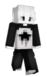 black and white Minecraft skin — Slim model