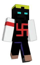 black and porcelain Minecraft skin — Classic model — first worn by romero_juca
