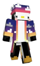 Tipity's Minecraft skin wearing the Purple Heart cape