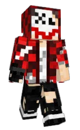 white and cod gray Minecraft skin — Classic model — first worn by fuzegaimin