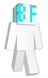 white and bright turquoise Minecraft skin — Classic model — first worn by IBFR