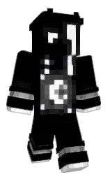 black and white Minecraft skin — Classic model