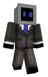 gray and black Minecraft skin — Classic model — first worn by Reboot_official