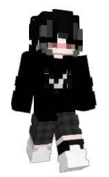 black and cod gray Minecraft skin — Slim model — first worn by h4yl33