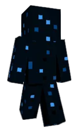 blue charcoal and black Minecraft skin — Classic model