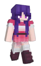Nueah's Minecraft skin wearing the Purple Heart cape