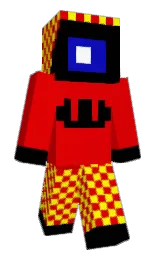 red and yellow Minecraft skin — Classic model