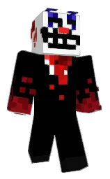 black and white Minecraft skin — Classic model — first worn by uchia_itachi99
