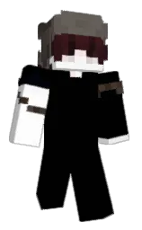 black and white Minecraft skin — Classic model
