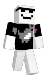 white and black Minecraft skin — Classic model — first worn by Yamadx