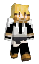 black and white Minecraft skin — Slim model — first worn by Dawnsadcat