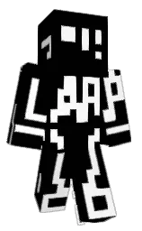 black and white Minecraft skin — Classic model