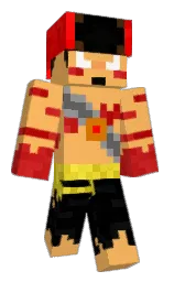 saffron mango and black Minecraft skin — Classic model
