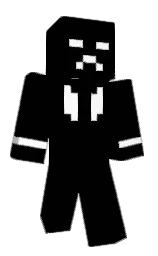 black and white Minecraft skin — Classic model