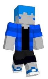 silver and blue ribbon Minecraft skin — Classic model