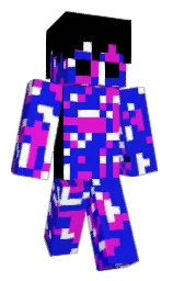 persian blue and shocking pink Minecraft skin — Classic model