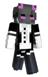 white and black Minecraft skin — Slim model