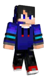 black and peach orange Minecraft skin — Classic model — first worn by NoeKuma