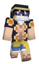 Harold's Minecraft skin wearing the Purple Heart cape