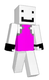 white and magenta / fuchsia Minecraft skin — Classic model