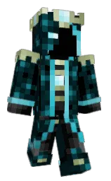 blue charcoal and black Minecraft skin — Classic model