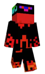 black and alizarin crimson Minecraft skin — Slim model