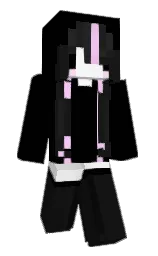 black and cod gray Minecraft skin — Slim model — first worn by nya22222x