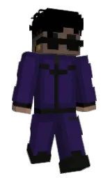 black and white Minecraft skin — Slim model — first worn by SABIAQUENO