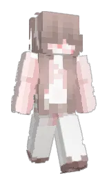 white and fair pink Minecraft skin — Slim model — first worn by loviebny