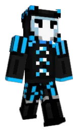 black and dodger blue Minecraft skin — Classic model