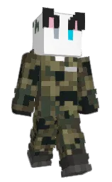 white and taupe Minecraft skin — Classic model — first worn by Cucumber3012
