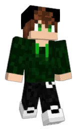 deep fir and black Minecraft skin — Classic model — first worn by Wolfbeanfeasa
