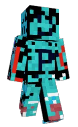 black and picton blue Minecraft skin — Classic model — first worn by 3432penta
