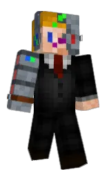 black and cod gray Minecraft skin — Classic model — first worn by CreeperVoid24