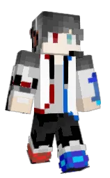 white and black Minecraft skin — Classic model — first worn by Jackson_ice